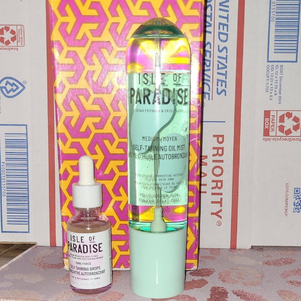 Isle of Paradise Self-Tanning Duo Tanning Drops And Oil Mist Sealed